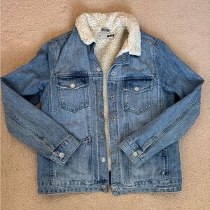 Topshop - Fleece Denim Jacket